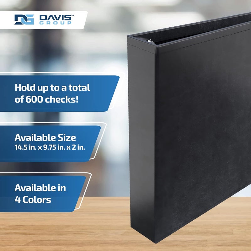 Davis Group Premium 3-Up Business Checkbook Binder, Big and Small Business Essentials for Checks, Black - Image 3